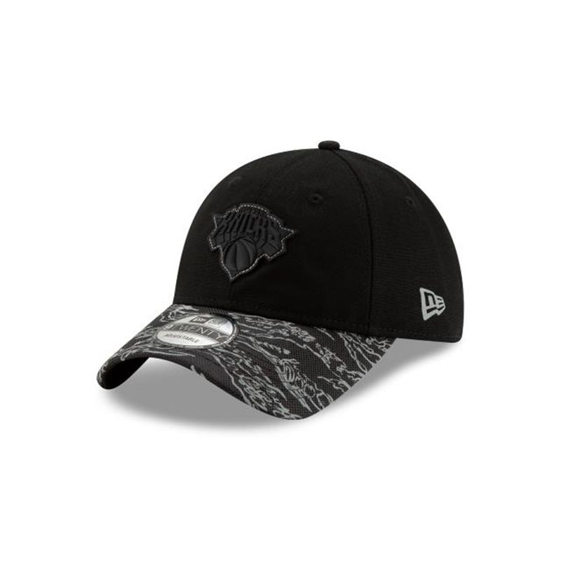 NBA New York Knicks Tiger Flect 9Twenty Adjustable (DMW7510) - Black New Era Caps